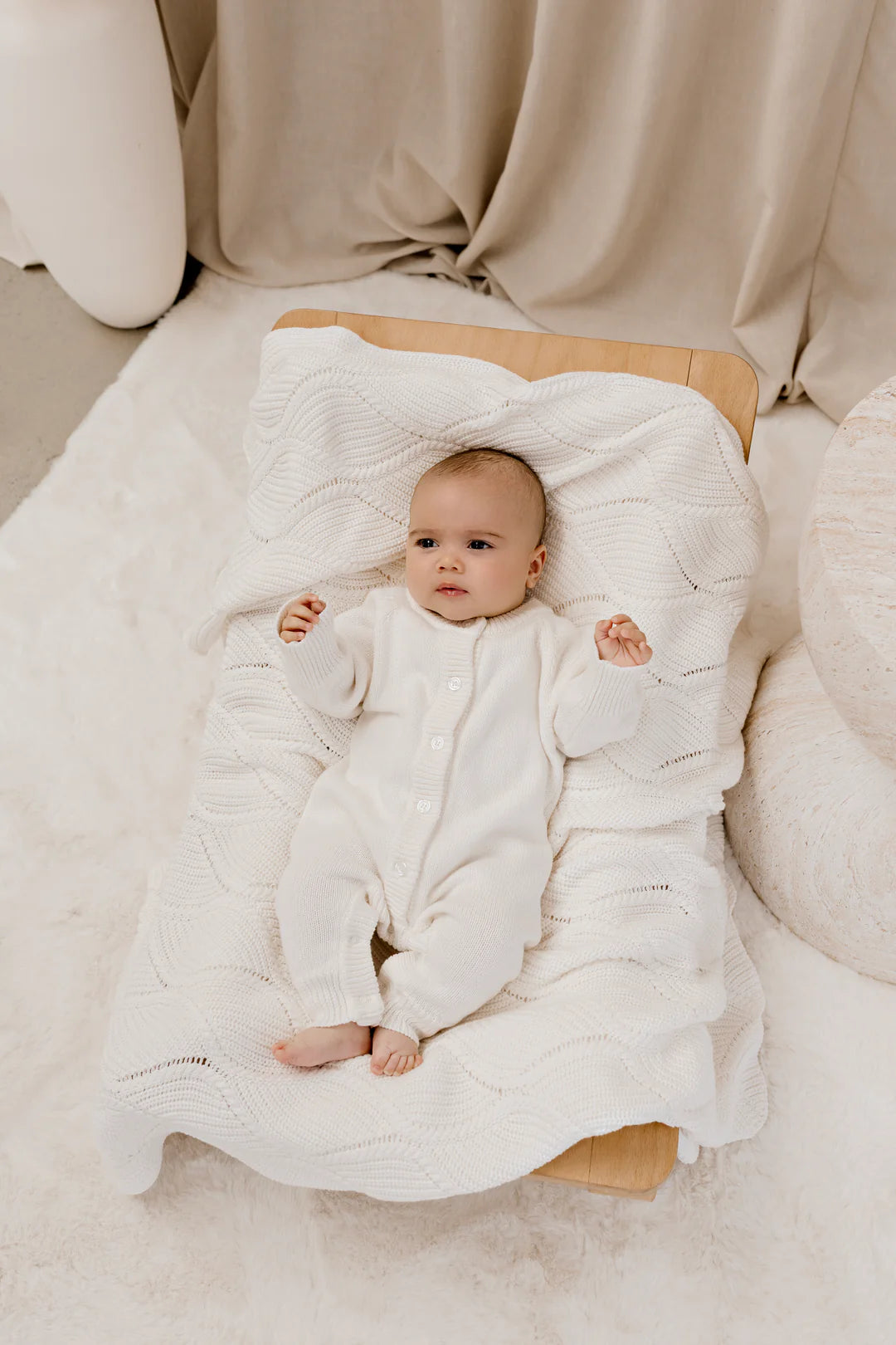 Confetti Kidz Classic Knit Romper (Milk)