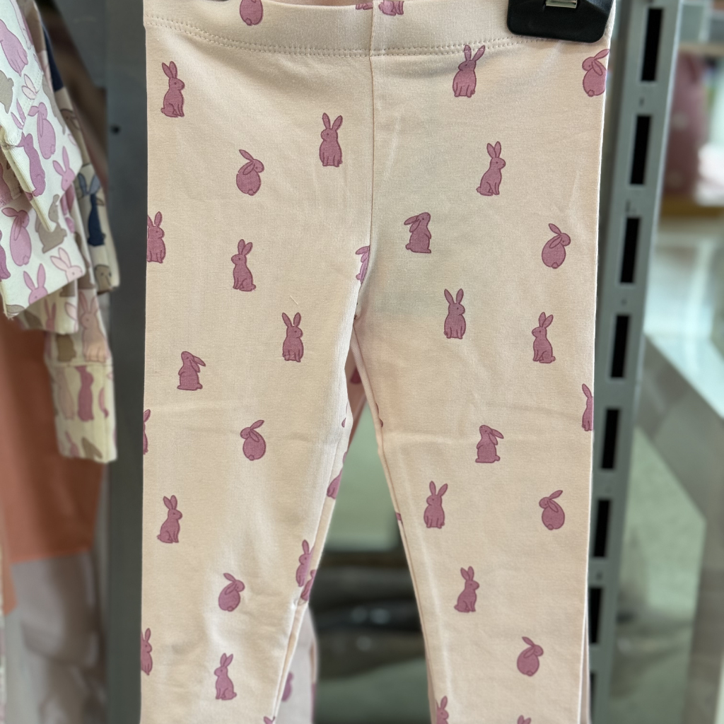 country road baby girl bunny print leggings