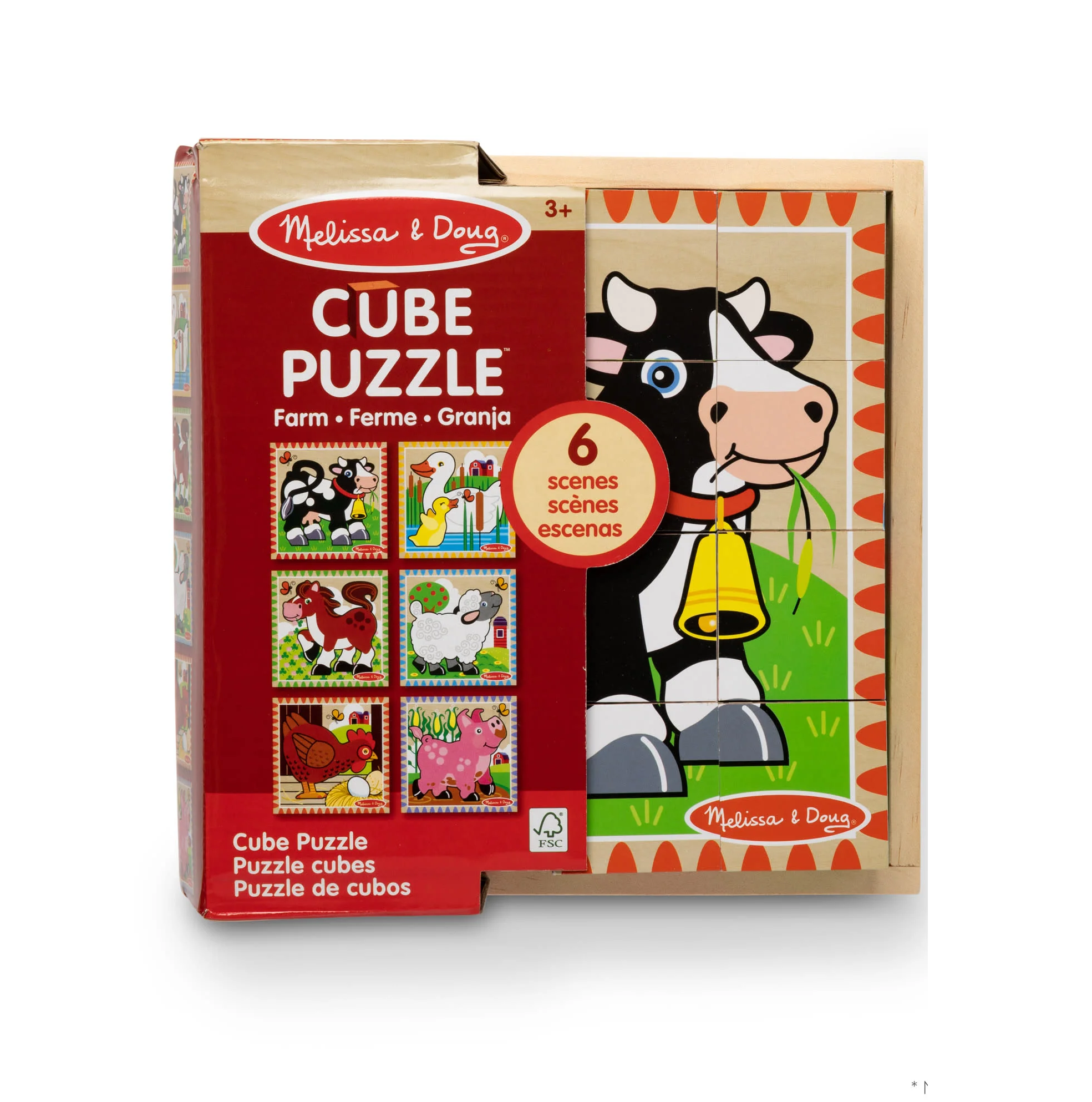 Melissa & Doug Wooden Cube Puzzle (Farm)