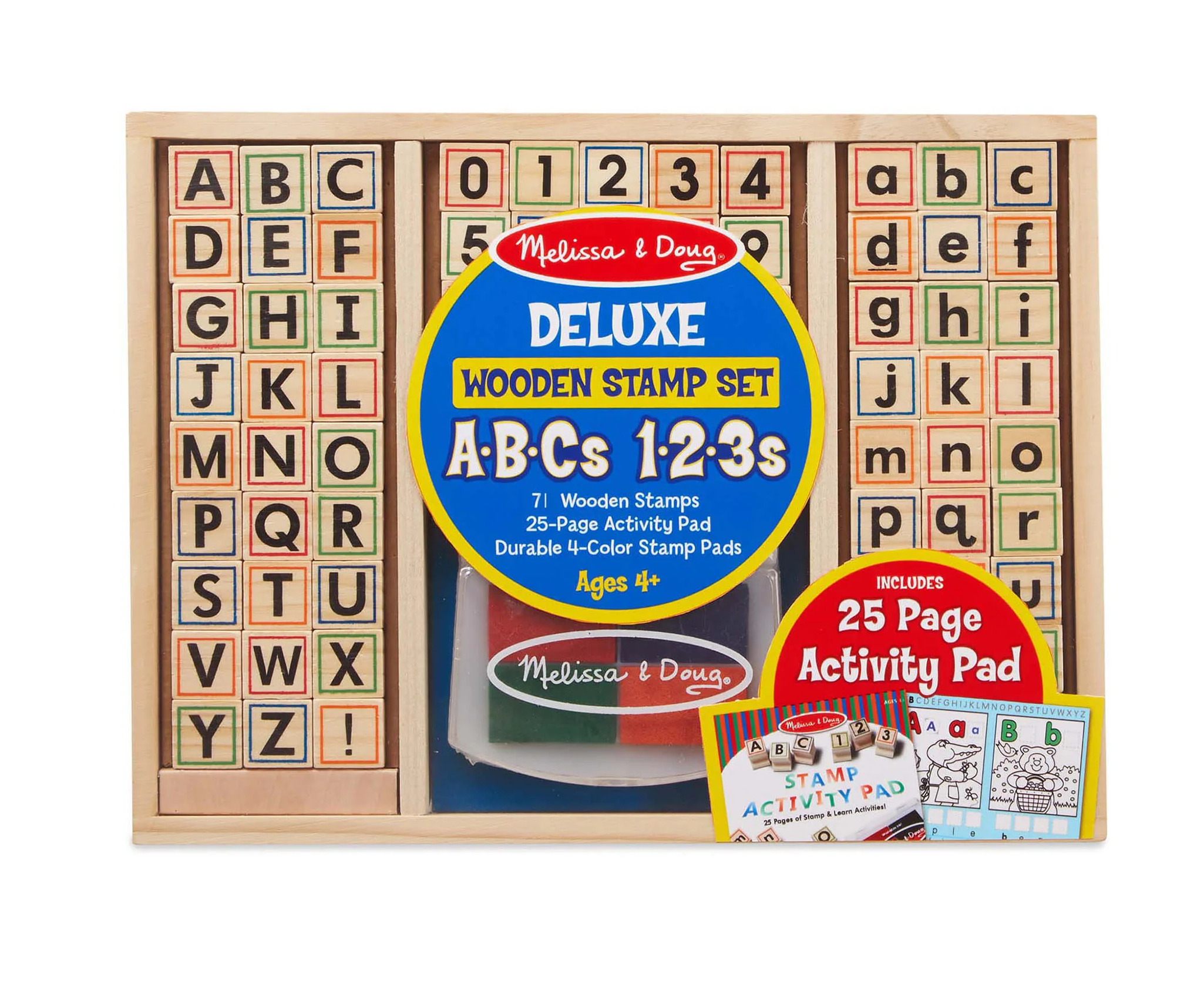 Melissa & Doug Deluxe Wooden Stamp Set (ABC-123)