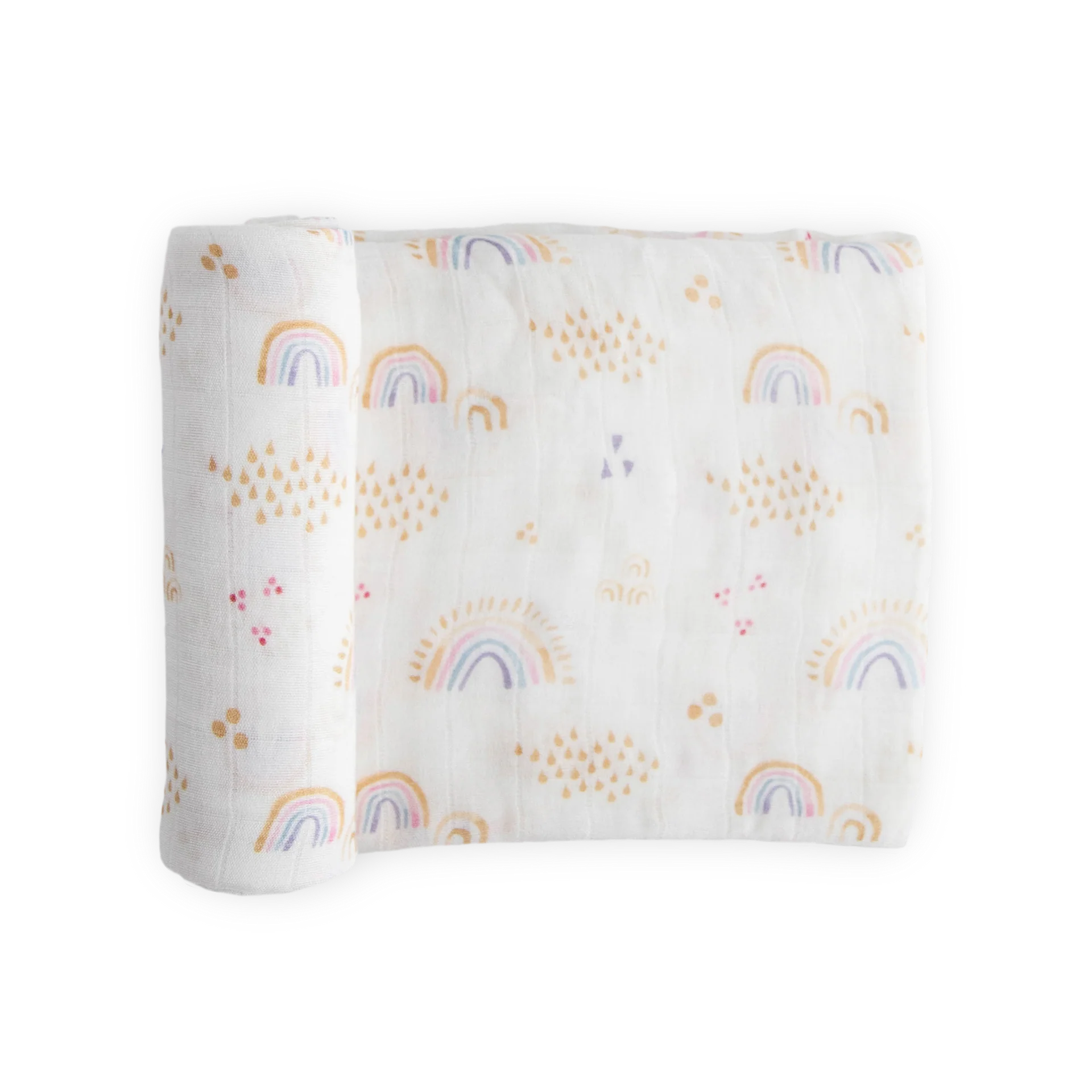 Little Unicorn Deluxe Muslin Swaddle (Rainbows & Raindrops)
