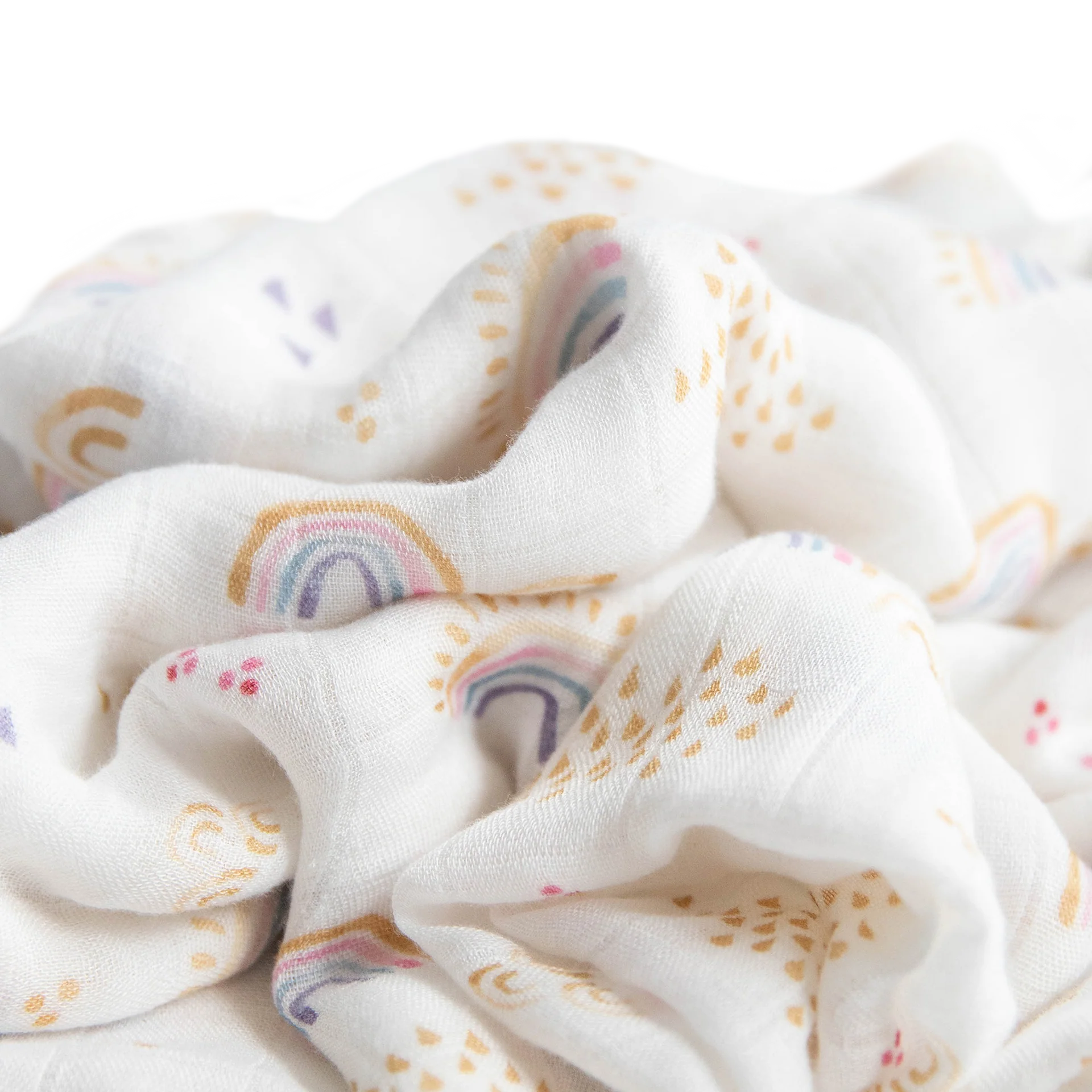 Little Unicorn Deluxe Muslin Swaddle (Rainbows & Raindrops)