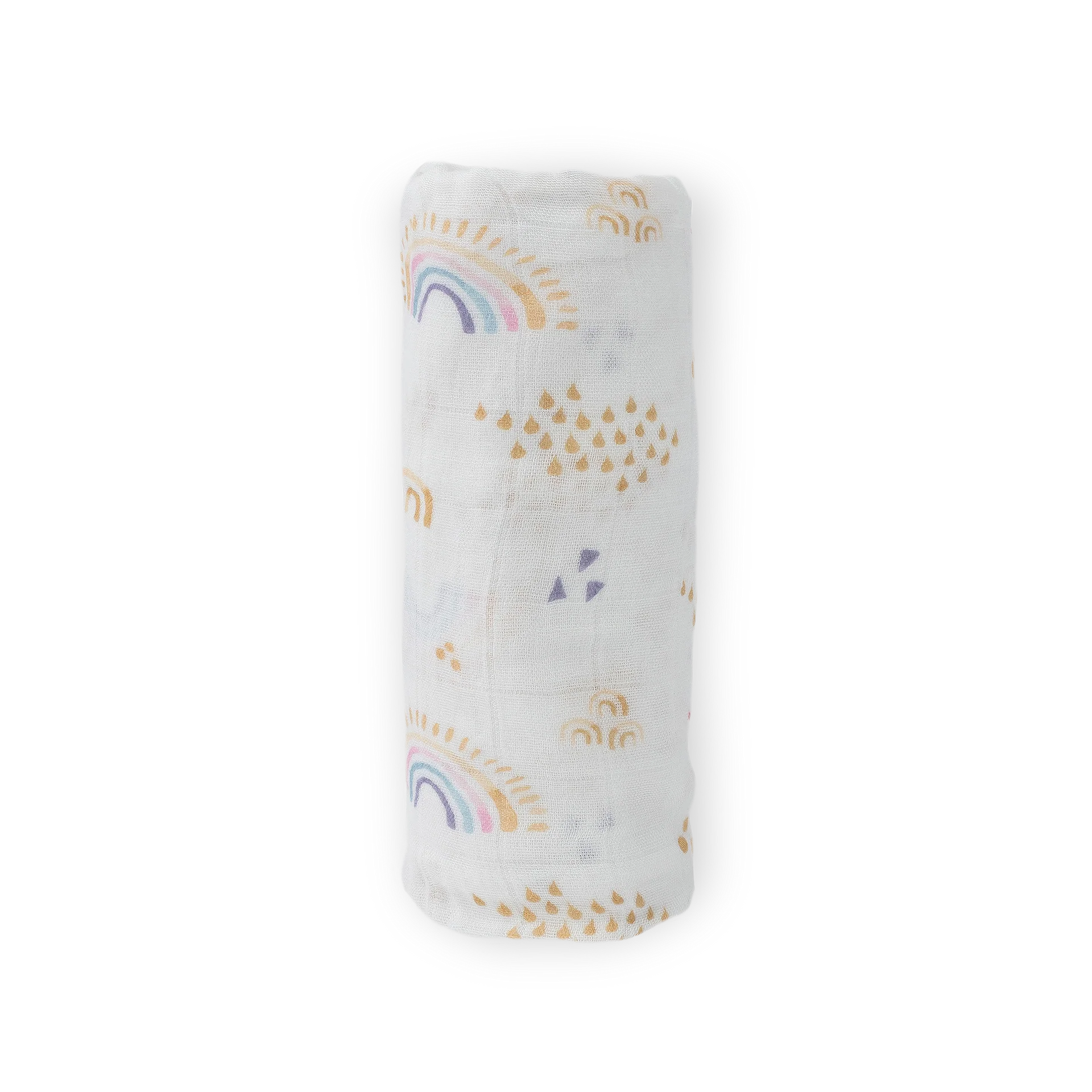 Little Unicorn Deluxe Muslin Swaddle (Rainbows & Raindrops)