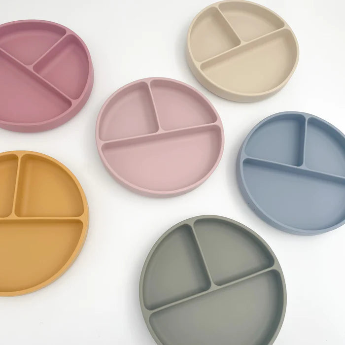 Petite Eats Silicone Suction Divided Plate (Dusty Lilac)