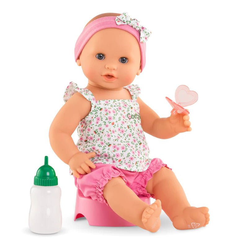 Corolle Emma Drink & Wet Bath Doll 36cm (Floral & Dark Pink)