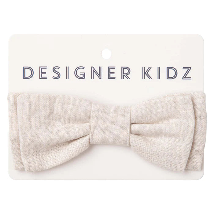 Designer Kidz Finley Linen Bow Tie (Sand)
