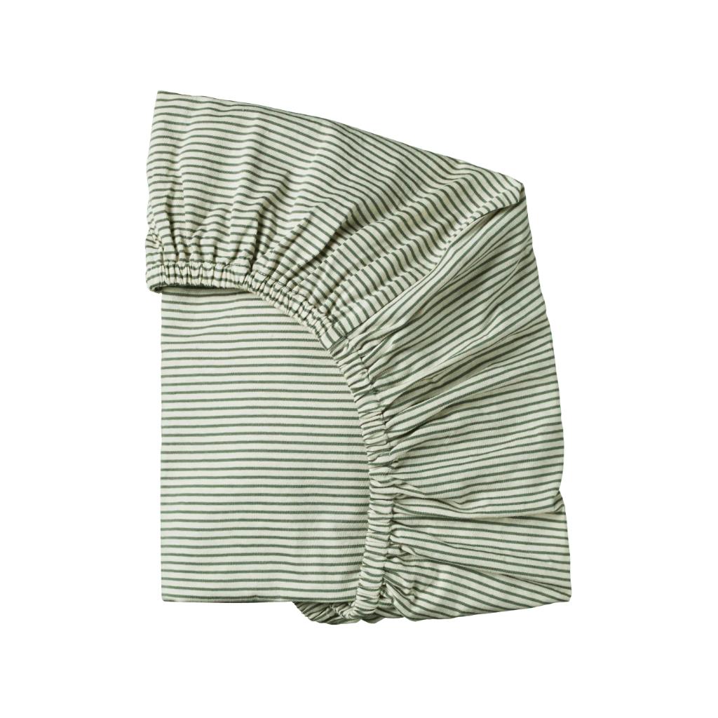 Nature Baby Fitted Jersey Bassinet Sheet (Nettle Pinstripe)