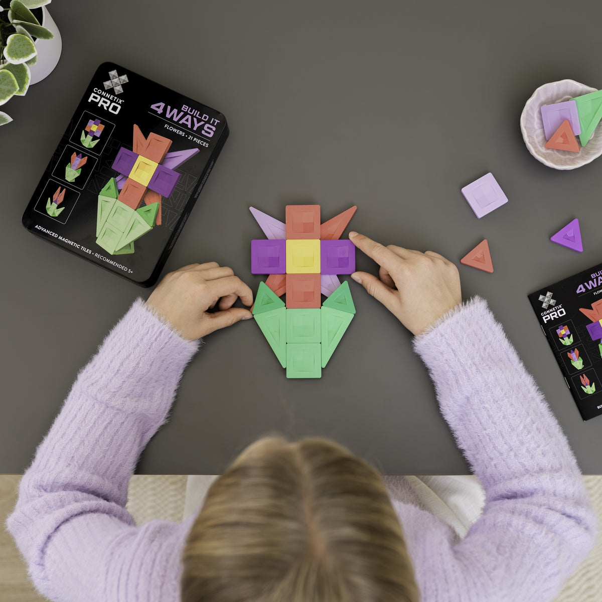 CONNETIX PRO Magnetic Tiles Build it 4 Ways Pack (Flowers Pack 21pc)