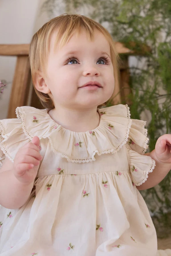 Jamie Kay Organic Cotton Frannie Playsuit (Rosebud Egret)