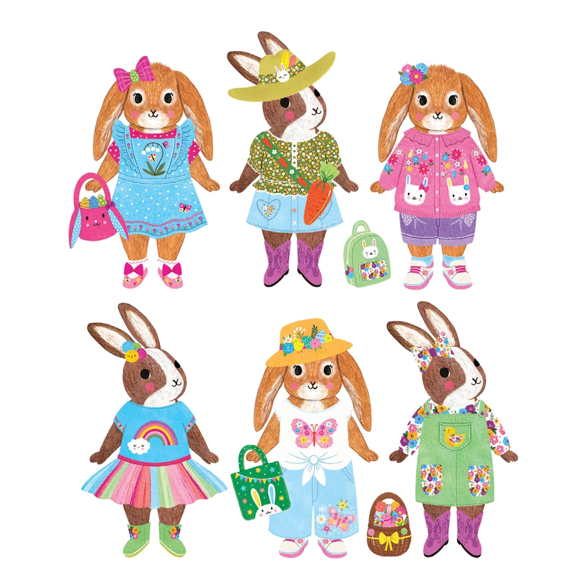 Mudpuppy Magnetic Dress-Up (Garden Bunnies)
