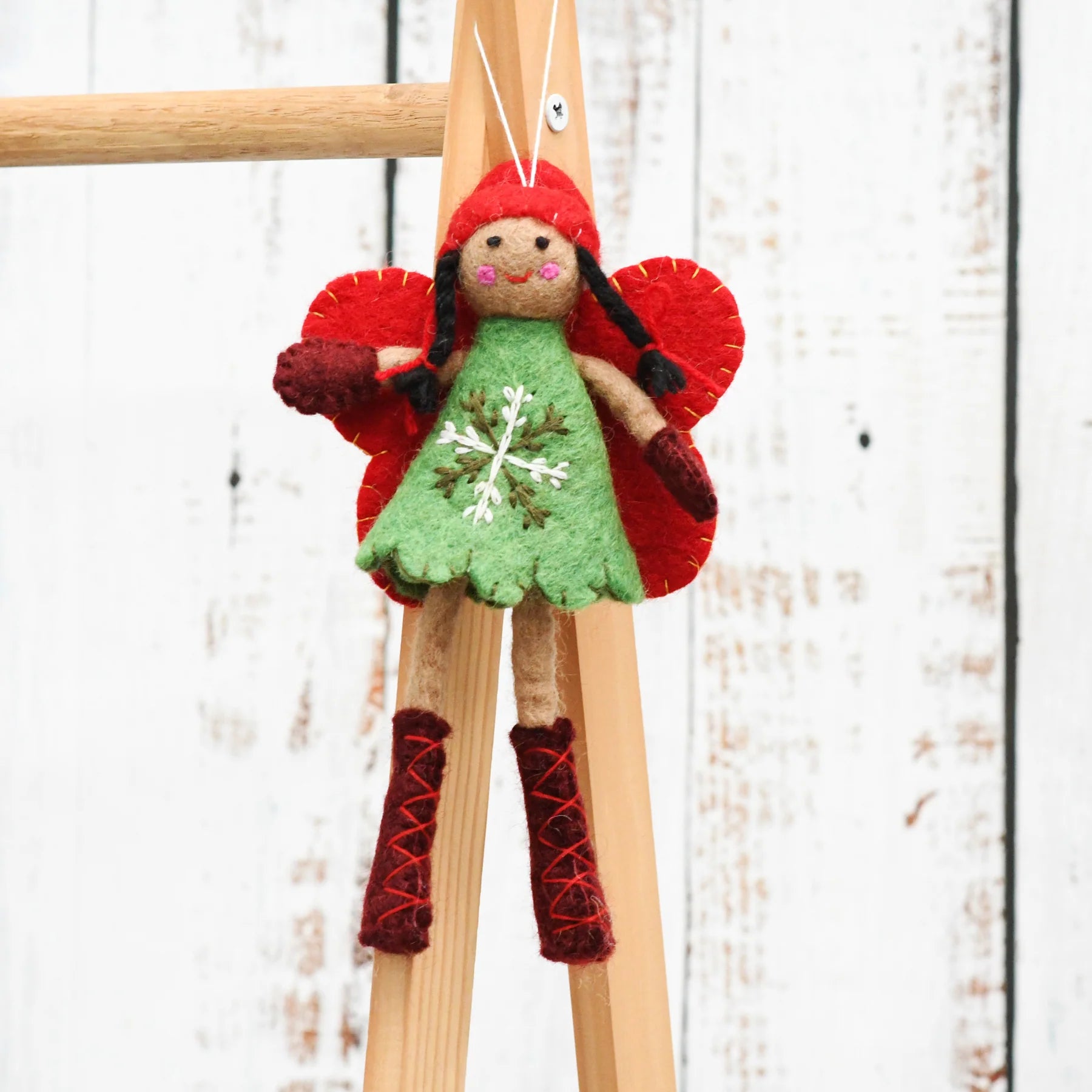 Tara Treasures Felt Greetings Fairy (Green Dress)