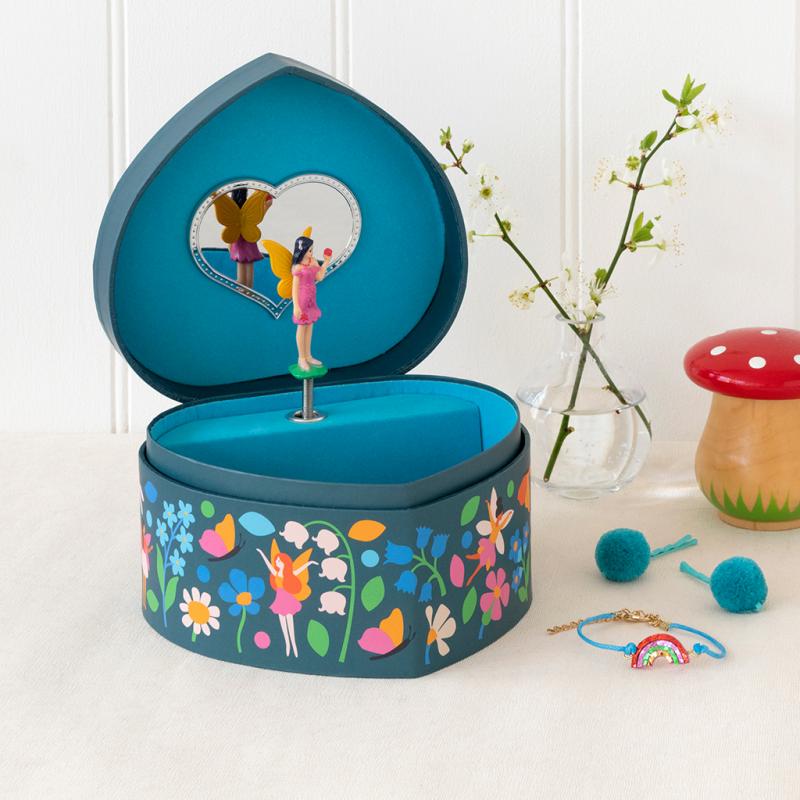 Rex London Heart Musical Jewellery Box (Fairies In The Garden)