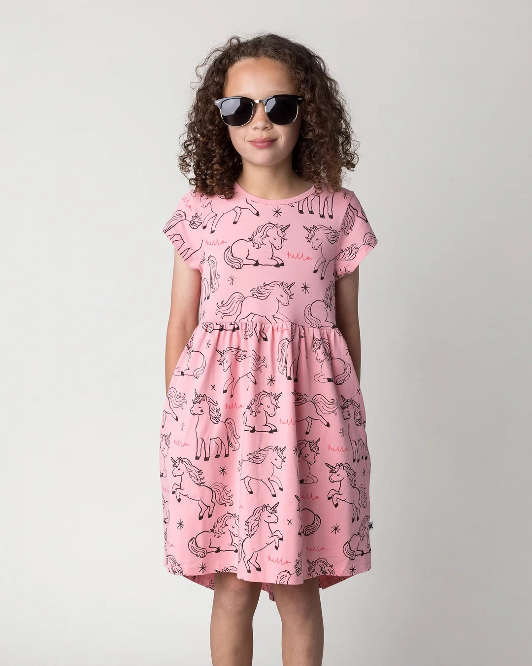 Minti Hello Unicorns Dress (Pink)