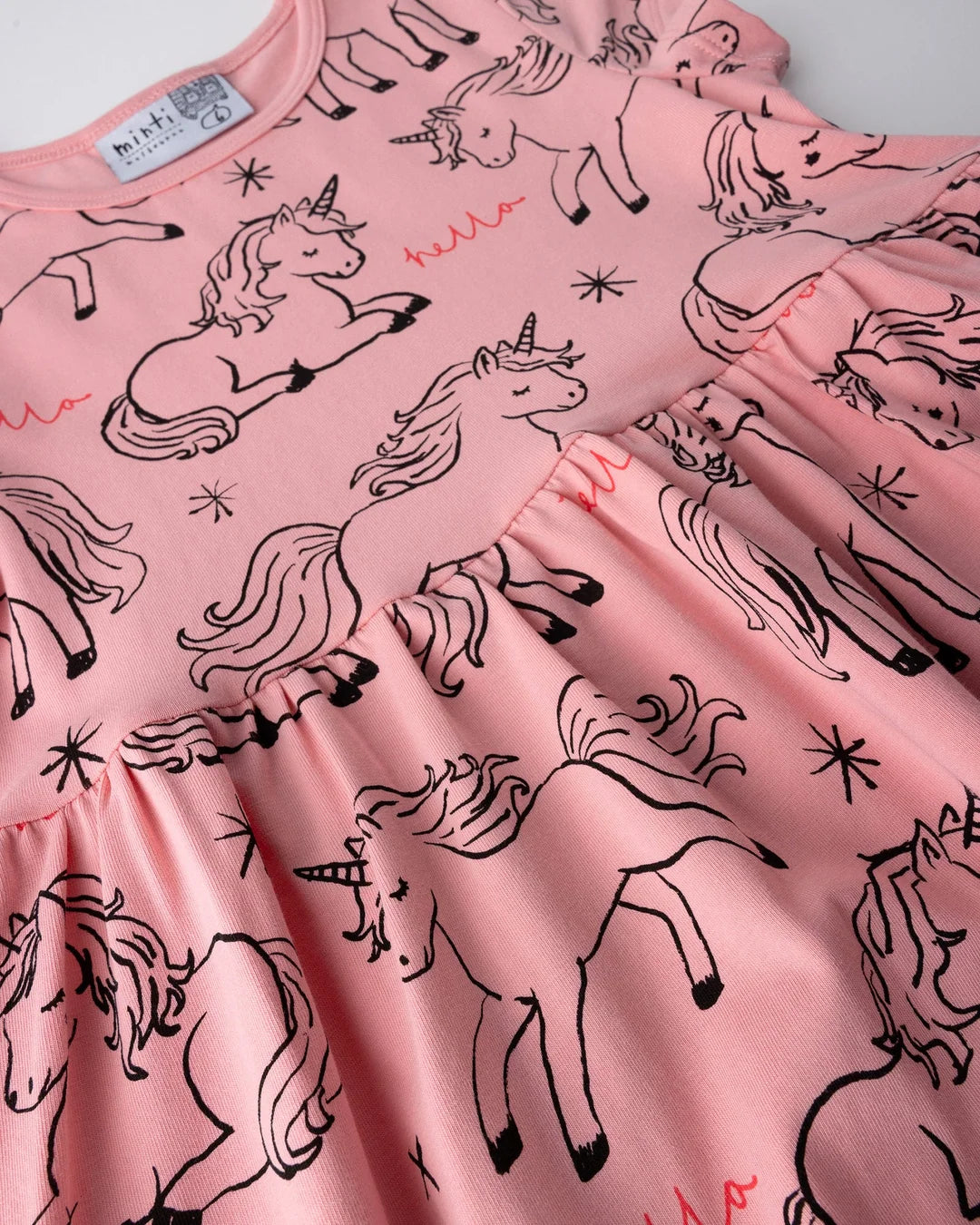 Minti Hello Unicorns Dress (Pink)