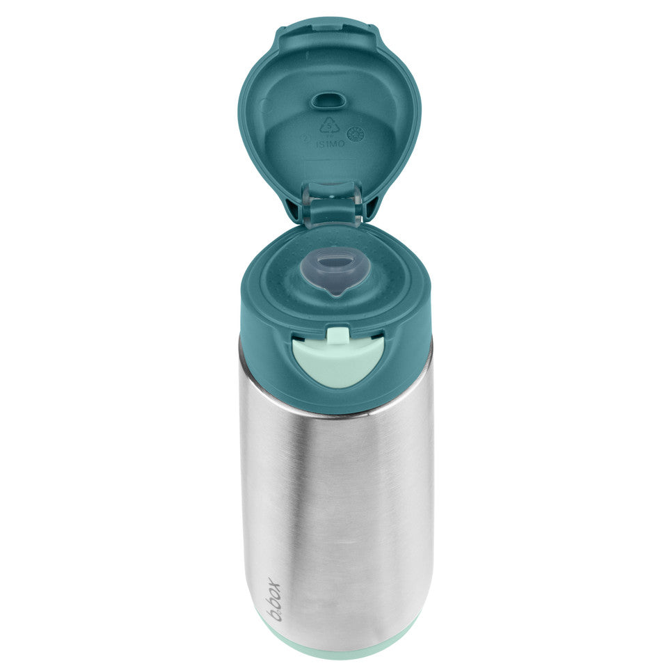 b.box Insulated Sport Spout Drink Bottle 500ml (Emerald Forest)