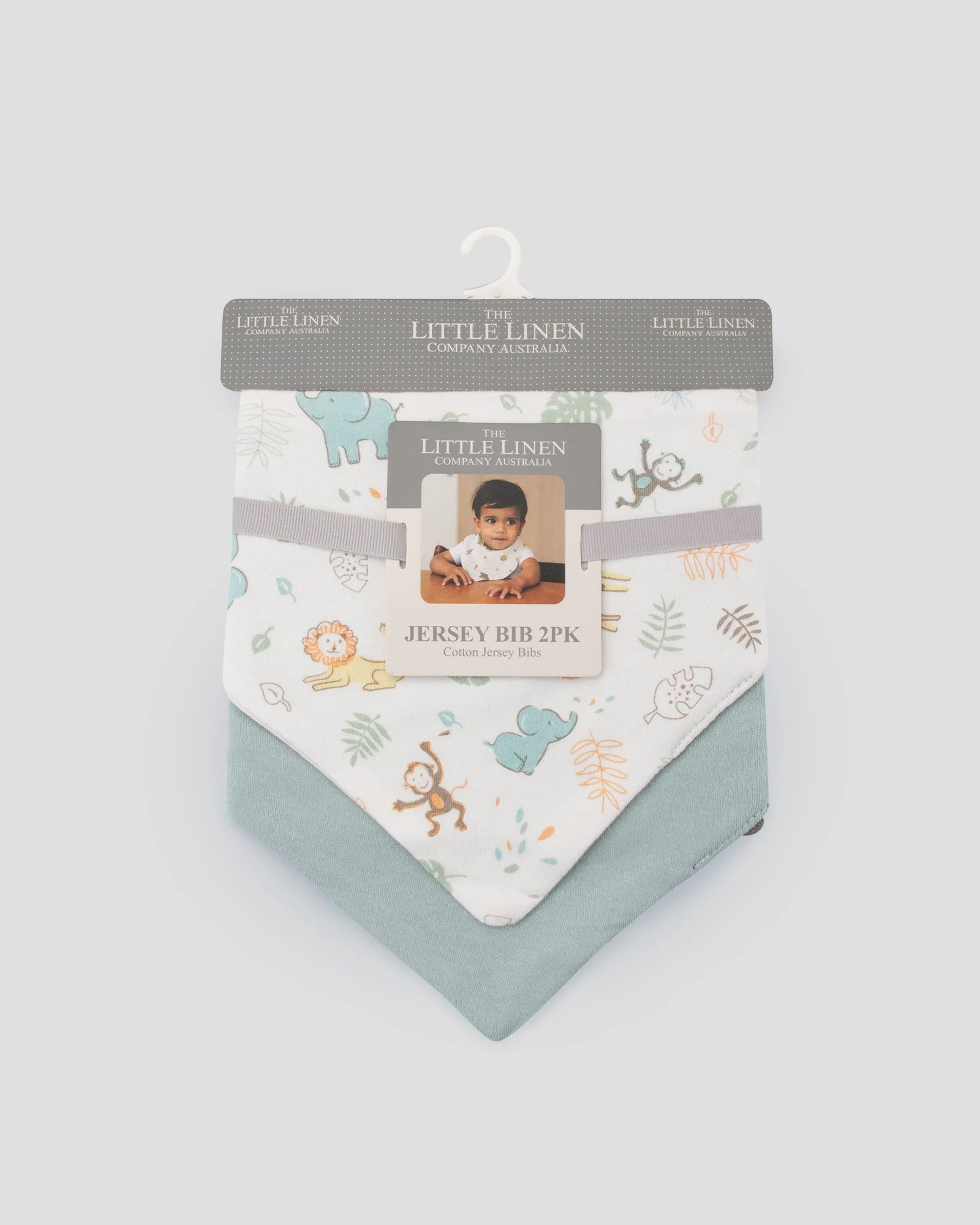 Little Linen Jersey Bib 2pk (Savanna Giraffe)