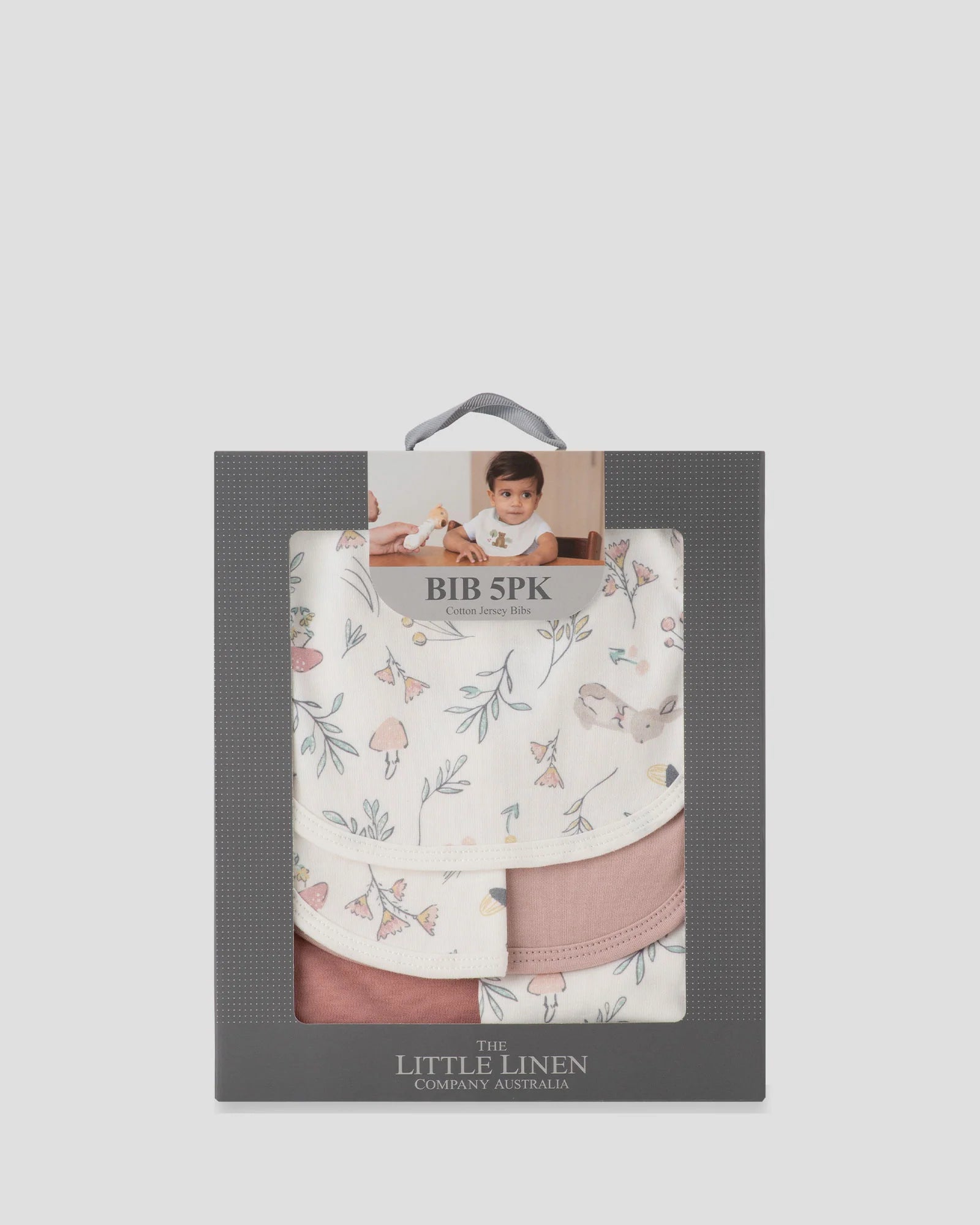 Little Linen Jersey Bib 5pk (Harvest Bunny)