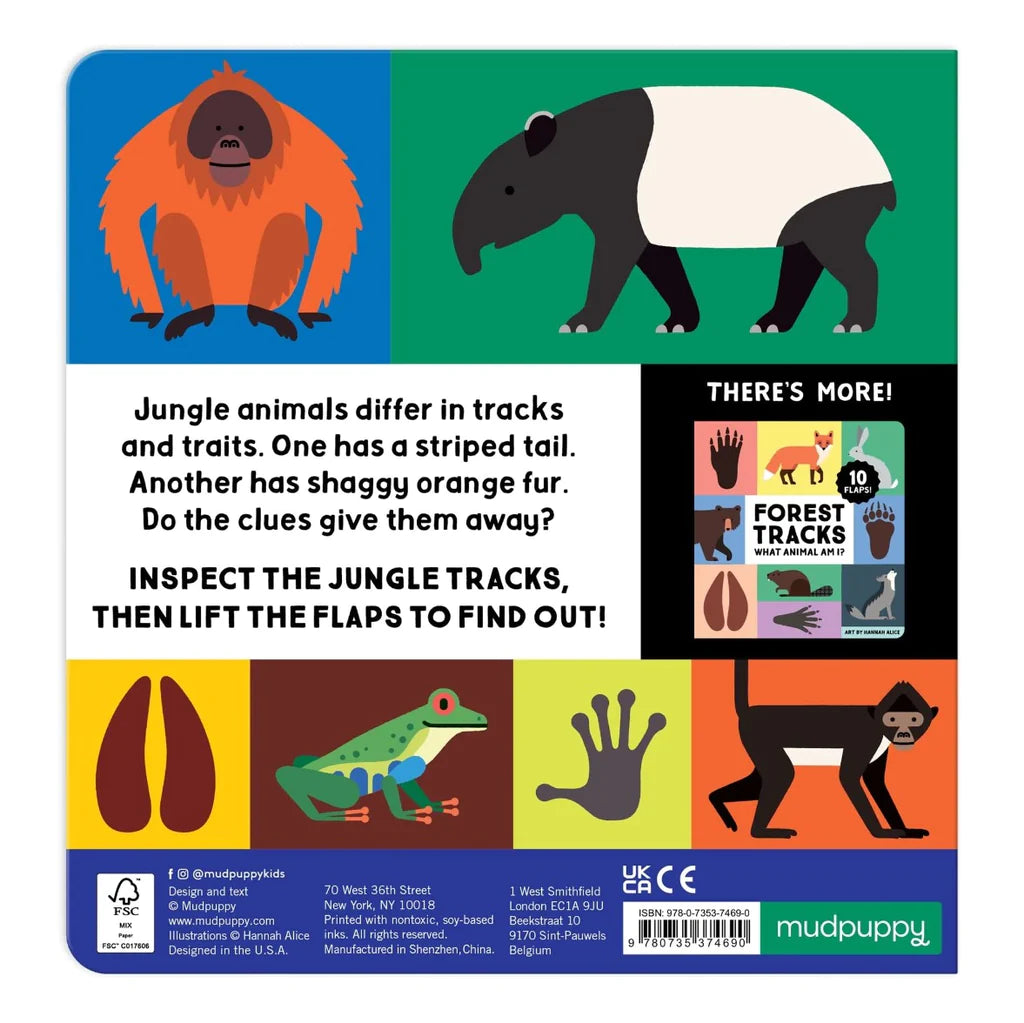 Mudpuppy Jungle Tracks Lift-The-Flap Board Book