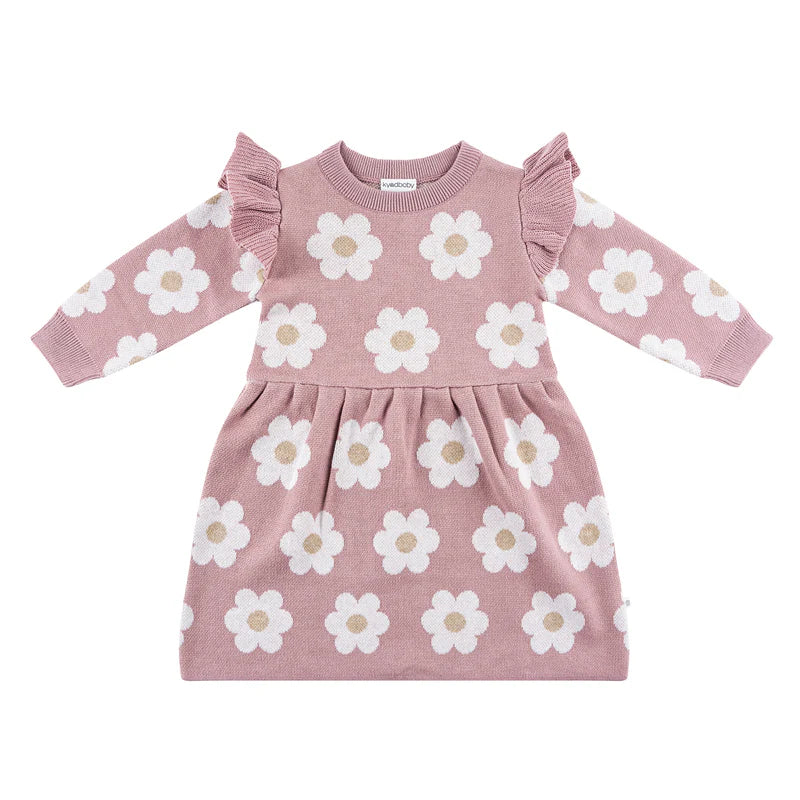 KYND Baby Jacquard Knit Dress (Wood Rose) - Baby
