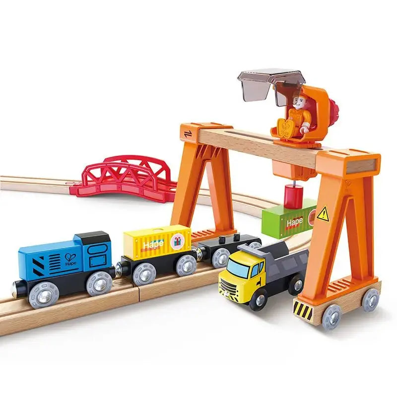 Hape Train Lift & Load Harbour Set