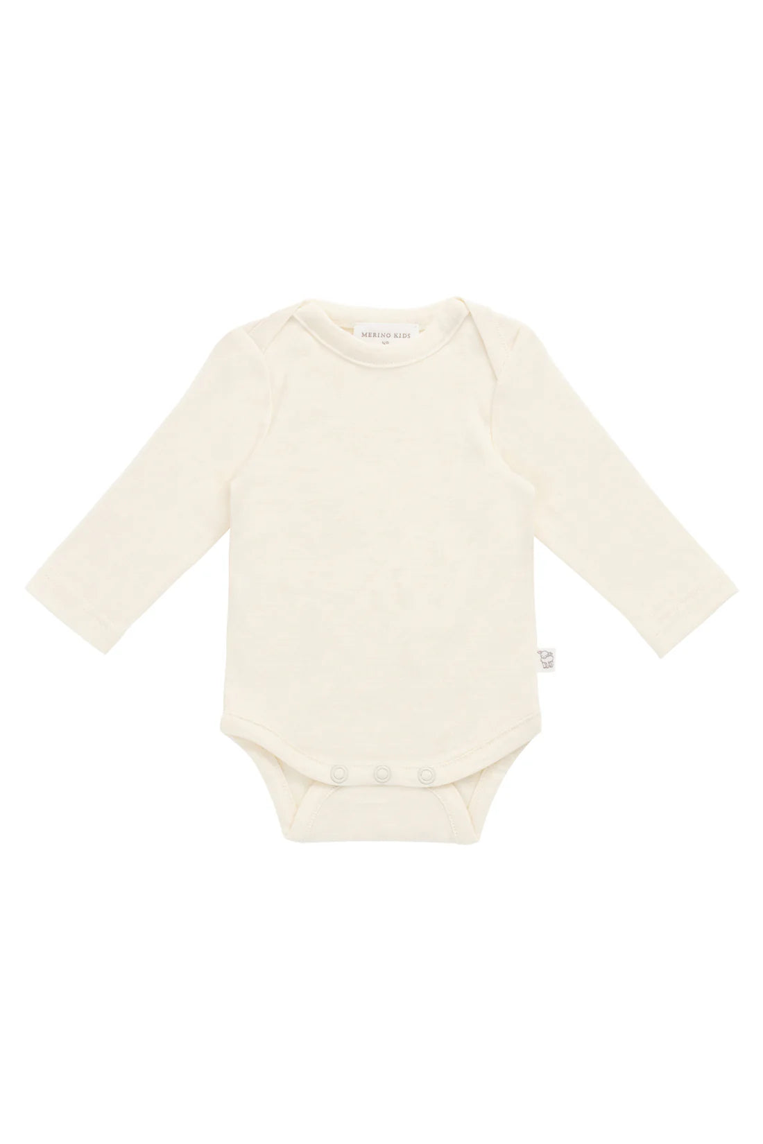 Merino Kids Long Sleeve Envelope Bodysuit (Cloud)