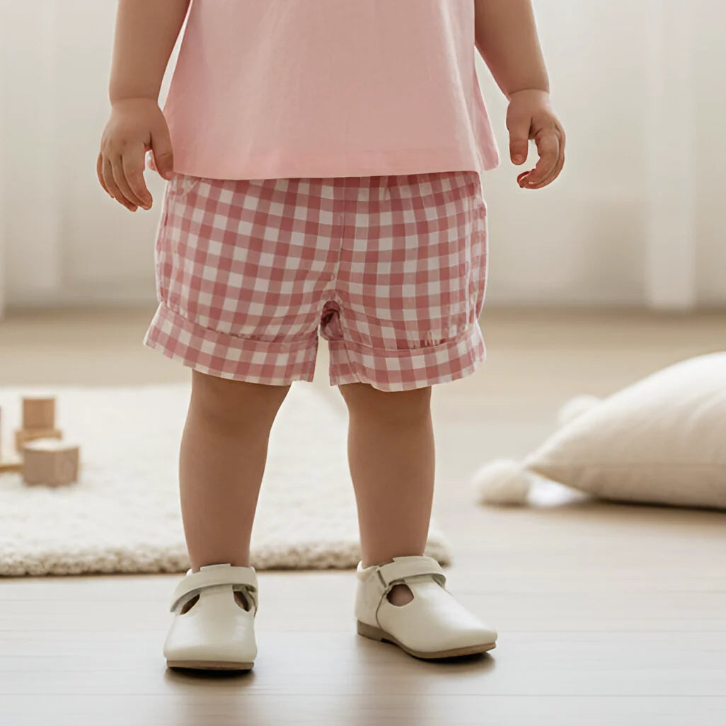 Love Henry Baby Girl Lucy Shorts (Pink Check)