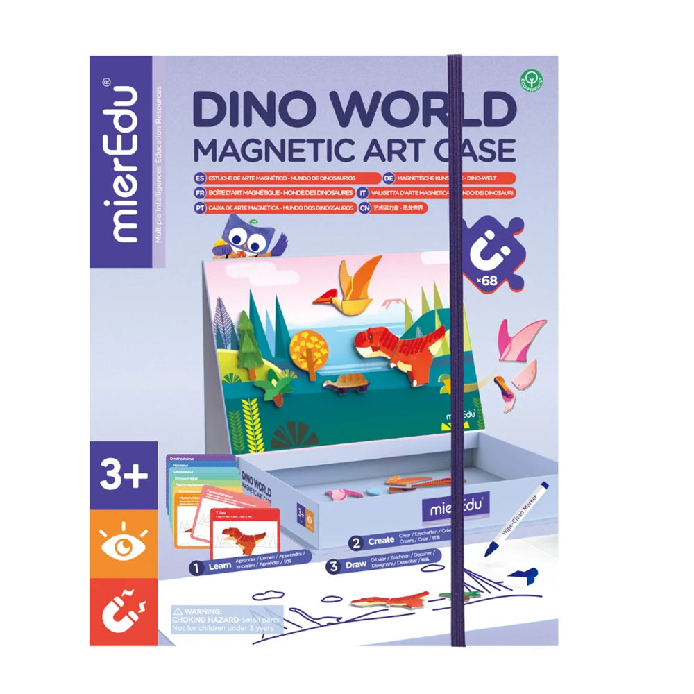 Mier Edu Magnetic Art Case (Dino World)