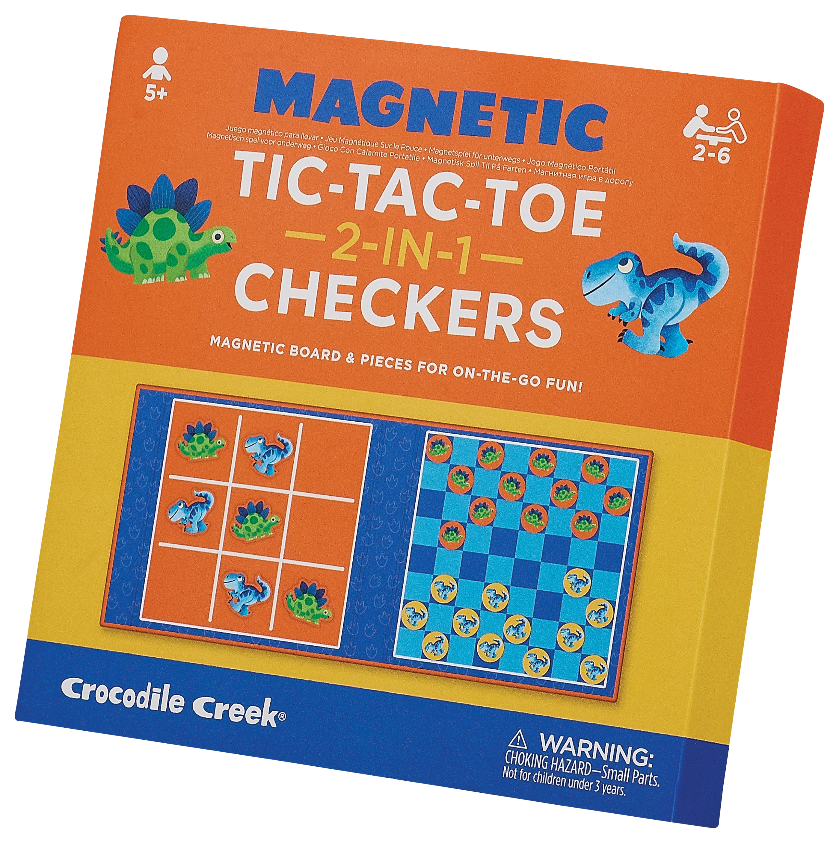 Crocodile Creek 2-in1 Magnetic Tic Tac Toe & Checkers (Dino)