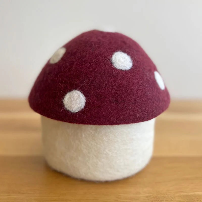 Sheep-ish Design Medium Felt Toadstool Trinket Box (Mulberry)