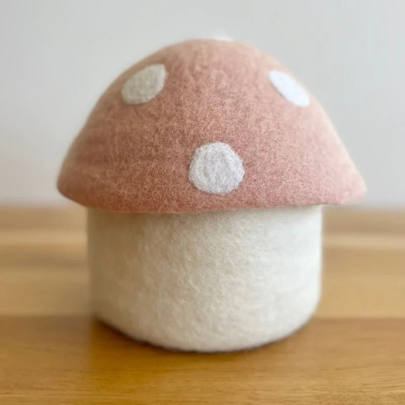 Sheep-ish Design Medium Felt Toadstool Trinket Box (Blush)