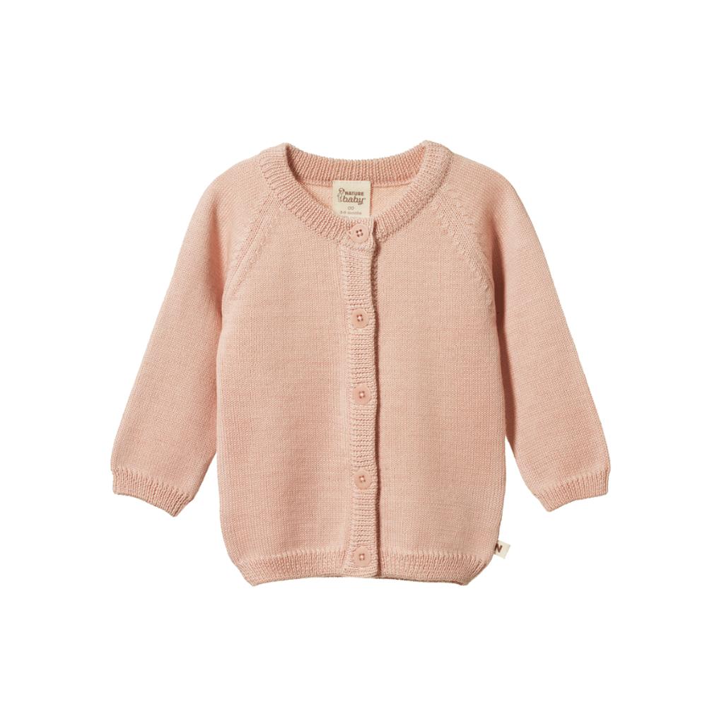 Nature Baby Merino Knit Cardigan (Rose Dust) - Baby