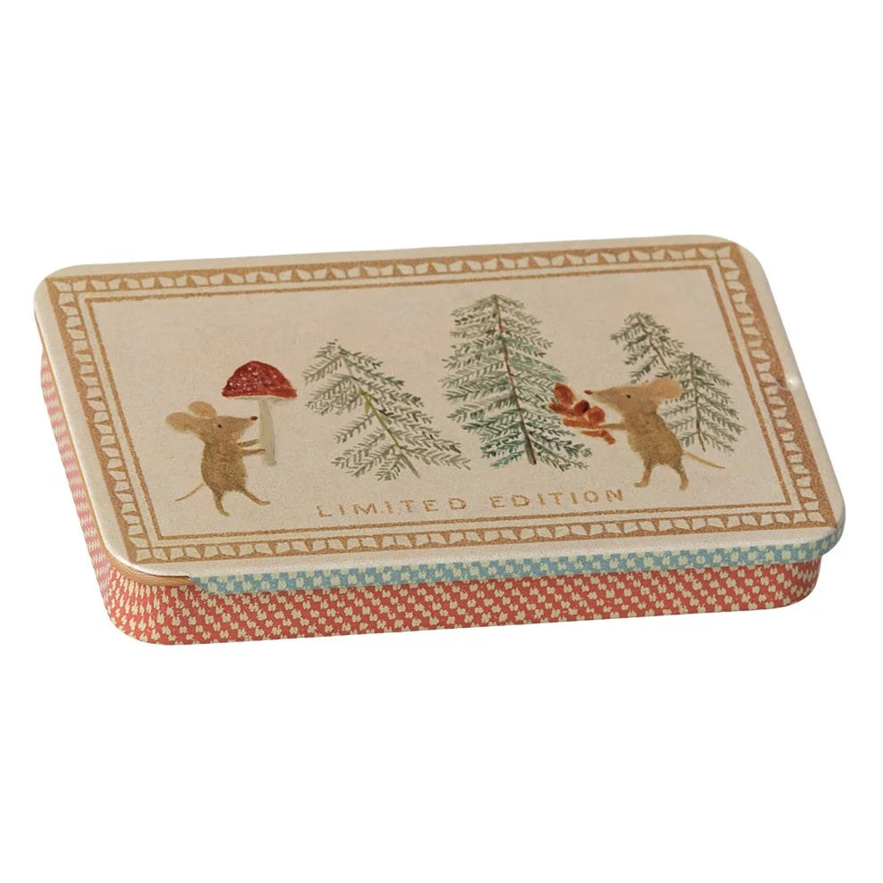 Maileg Metal Box Sliding Lid (Christmas Mice)