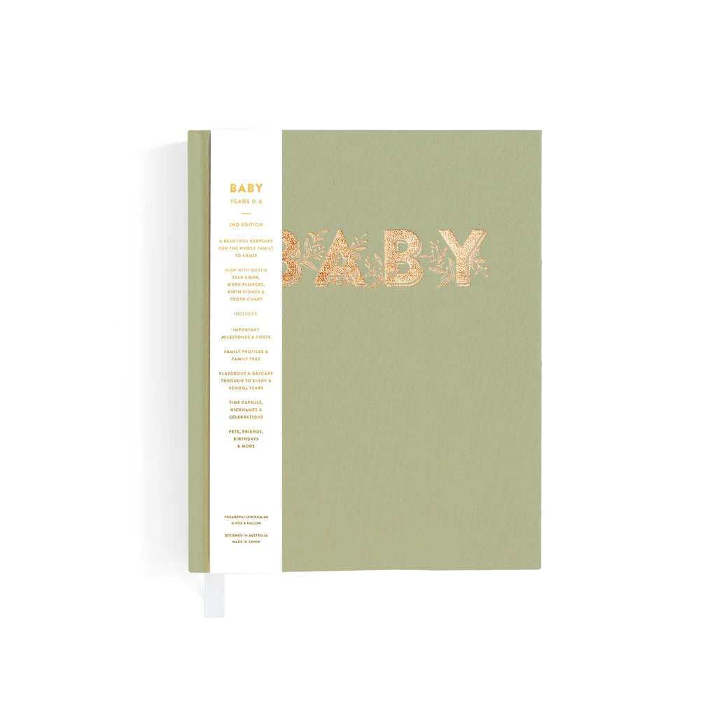 Fox & Fallow Mini Baby Book (Sage)