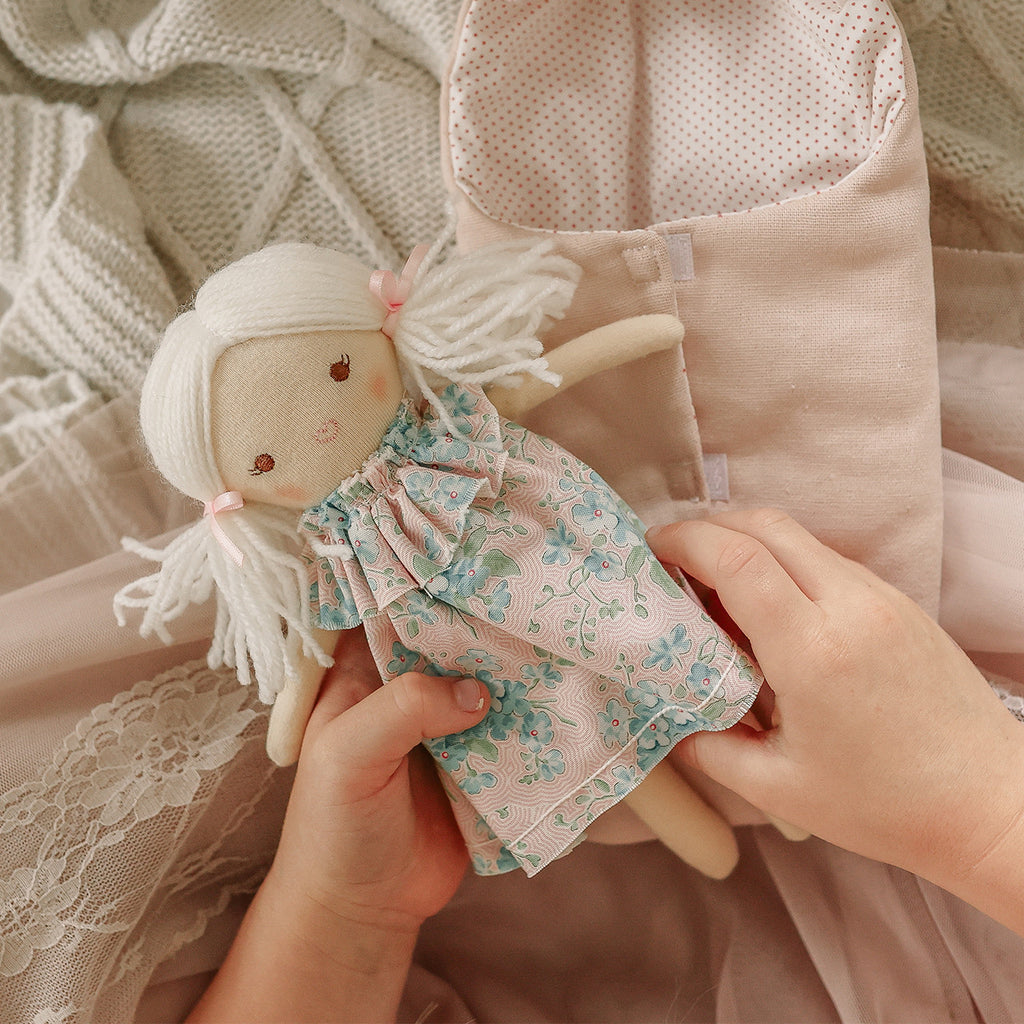 Alimrose Mini Matilda Asleep Awake Doll (Blue Pink)
