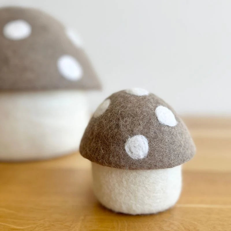 Sheep-ish Design Mini Felt Toadstool Trinket Box (Fawn)