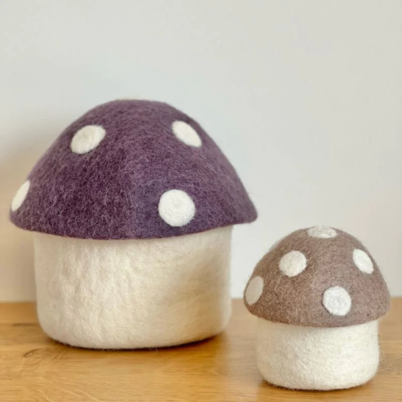 Sheep-ish Design Medium Felt Toadstool Trinket Box (Lilac)