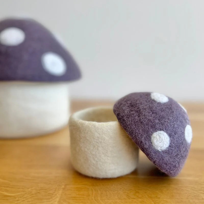 Sheep-ish Design Mini Felt Toadstool Trinket Box (Lilac)