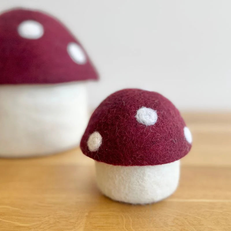 Sheep-ish Design Mini Felt Toadstool Trinket Box (Mulberry)
