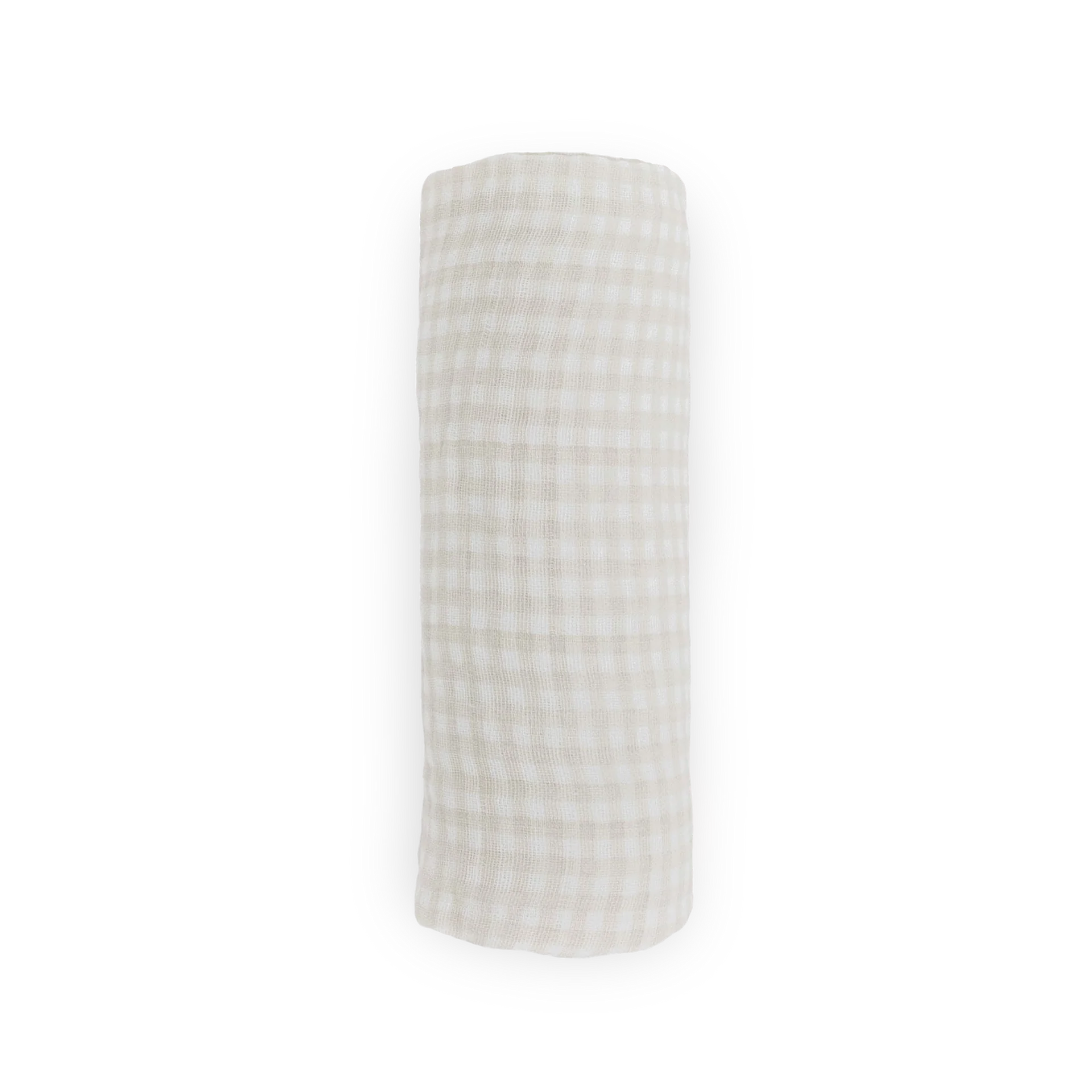 Little Unicorn Cotton Muslin Swaddle (Tan Gingham)