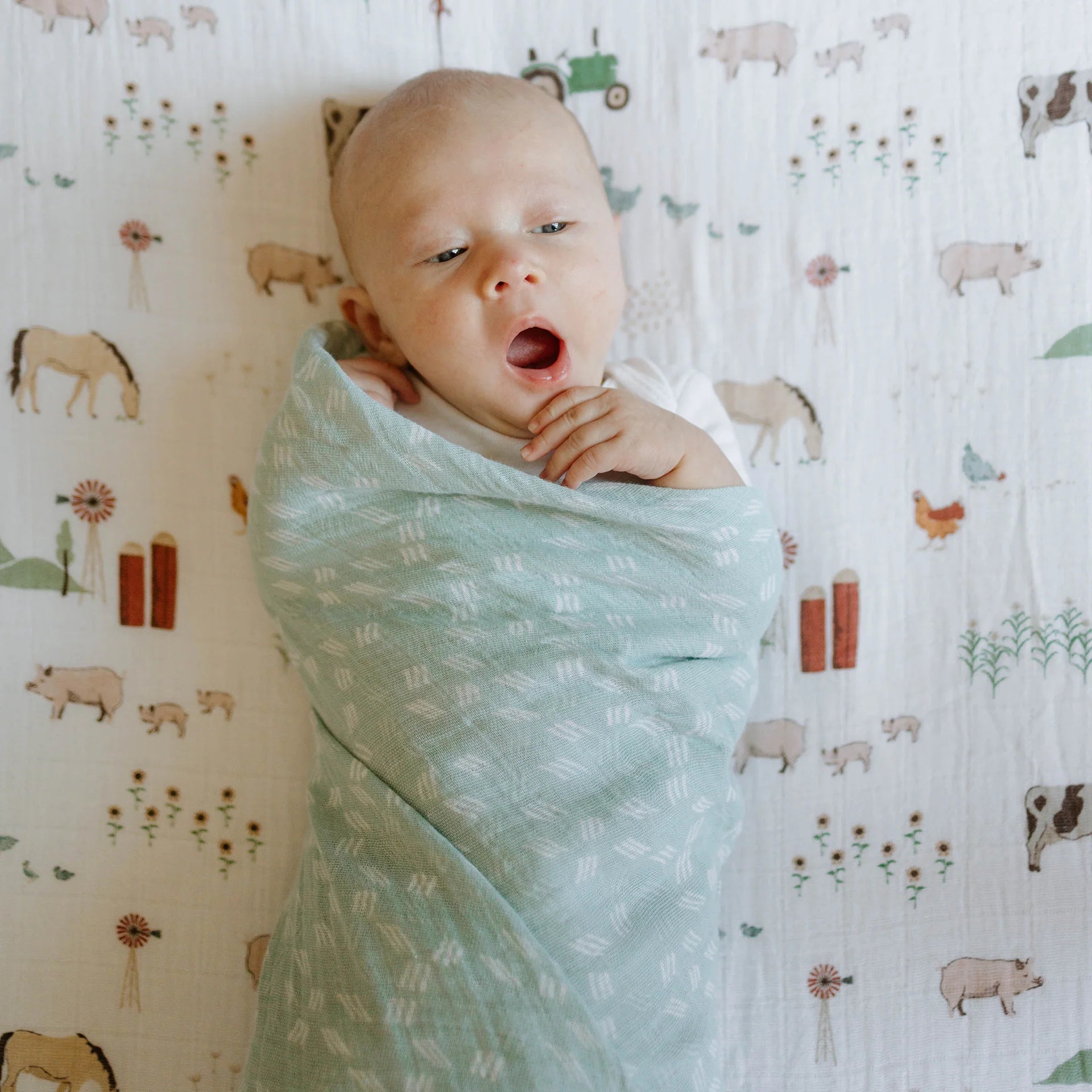 Little Unicorn Cotton Muslin Swaddle (Misty Field)