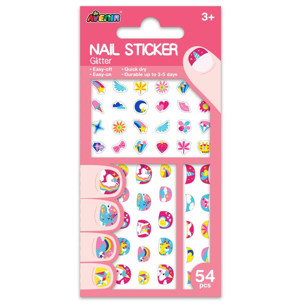 Avenir Nail Stickers (Glitter Pink)