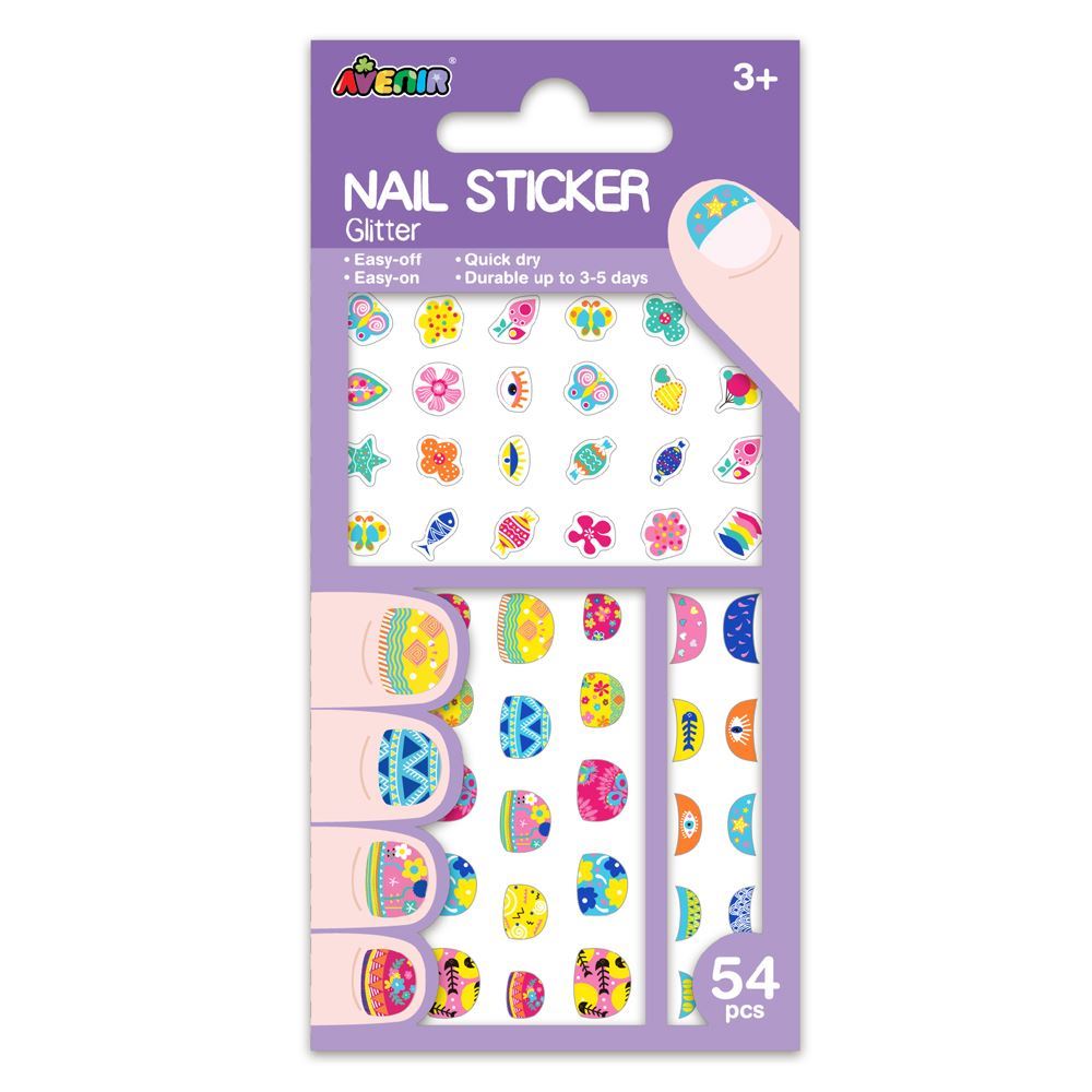 Avenir Nail Stickers (Glitter Purple)