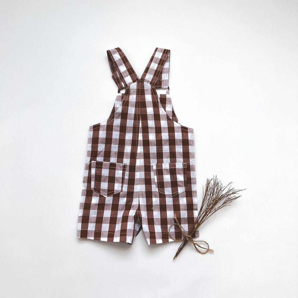 Love Henry Baby Boys Ned Dungarees (Large Bronze Check)