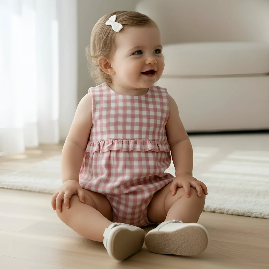 Love Henry Baby Girls Nora Playsuit (Pink Check)