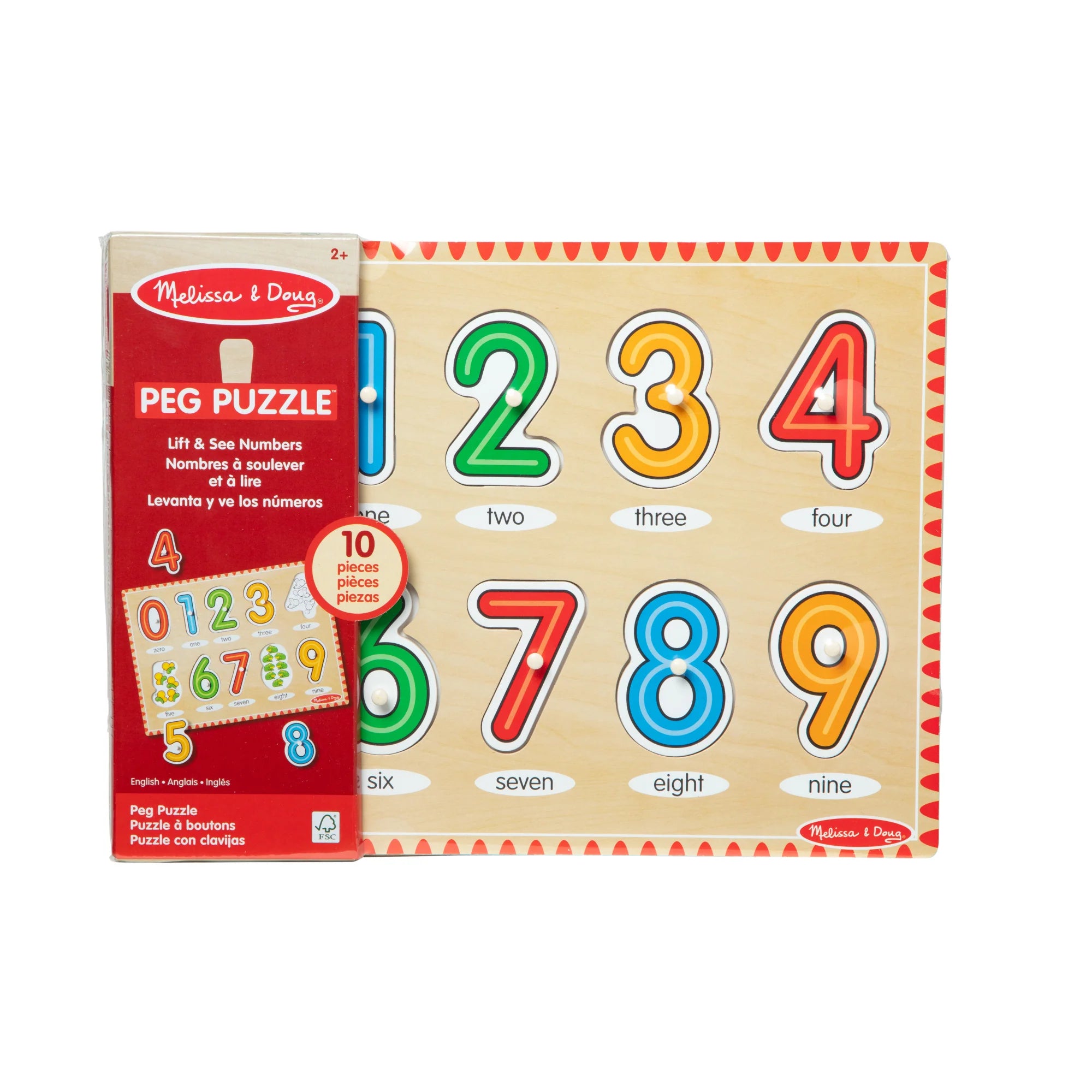 Melissa & Doug Peg Puzzle (Lift & See Numbers)