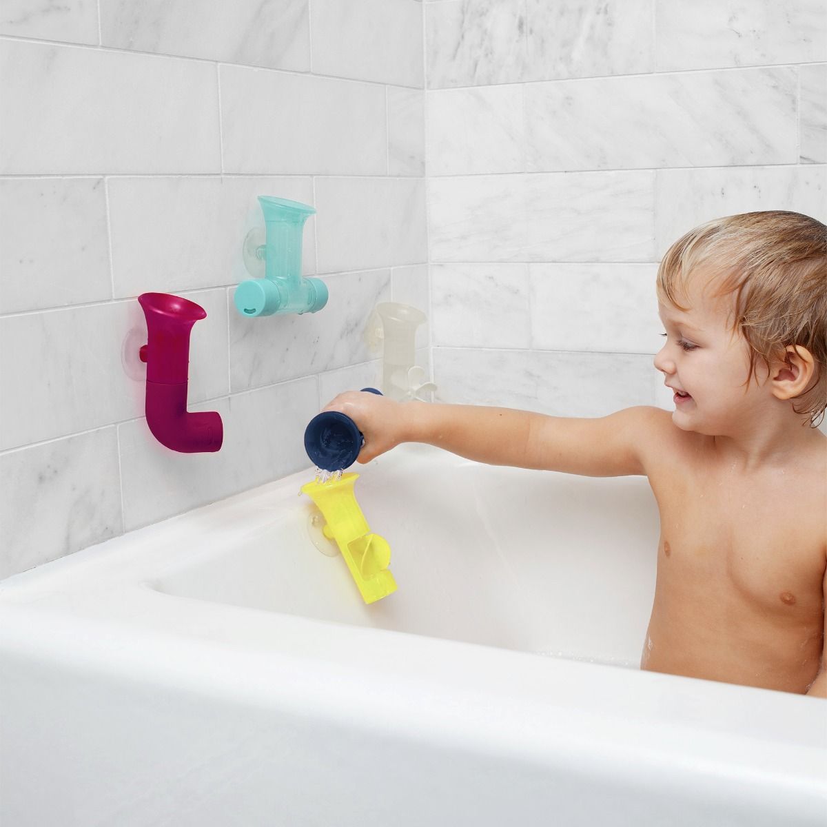 Boon Pipes Water Toy (Navy/Yellow)