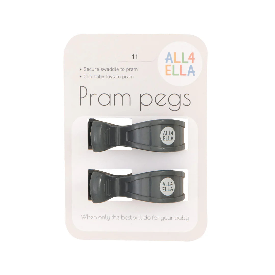 All 4 Ella Pram Pegs (Charcoal)