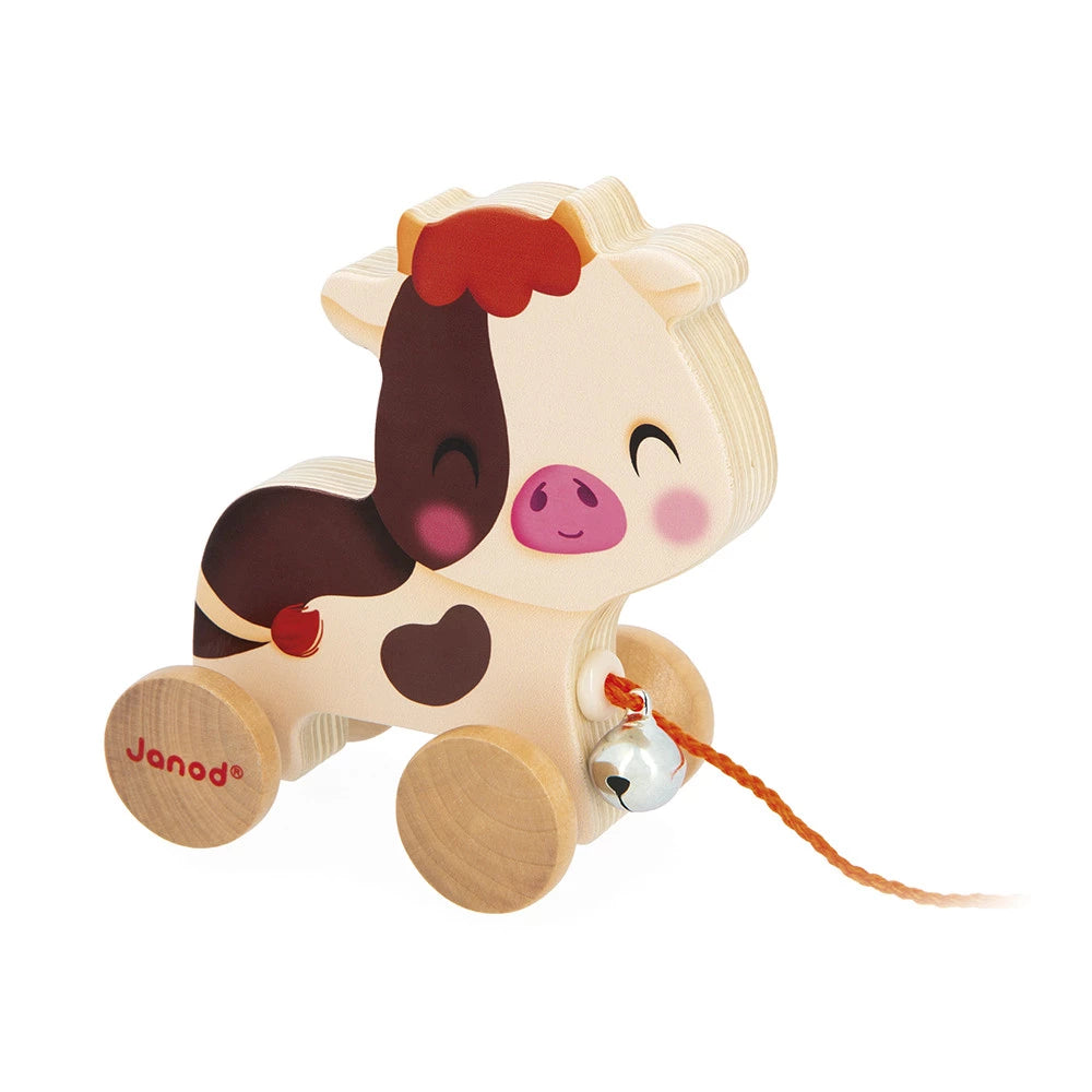 Janod Pull Along Cow