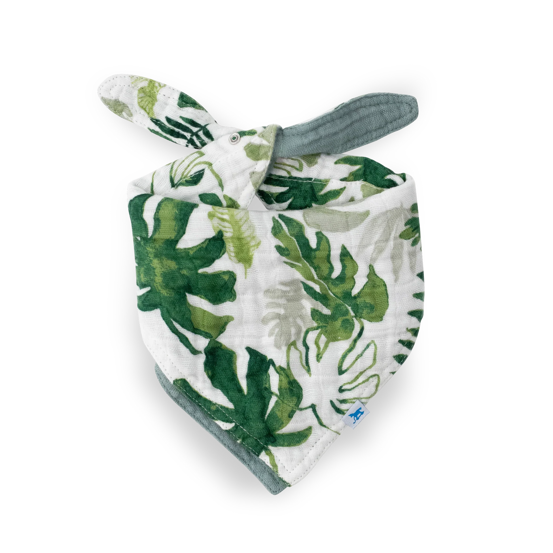 Little Unicorn Cotton Muslin Reversible Bandana Bib (Tropical Leaf)
