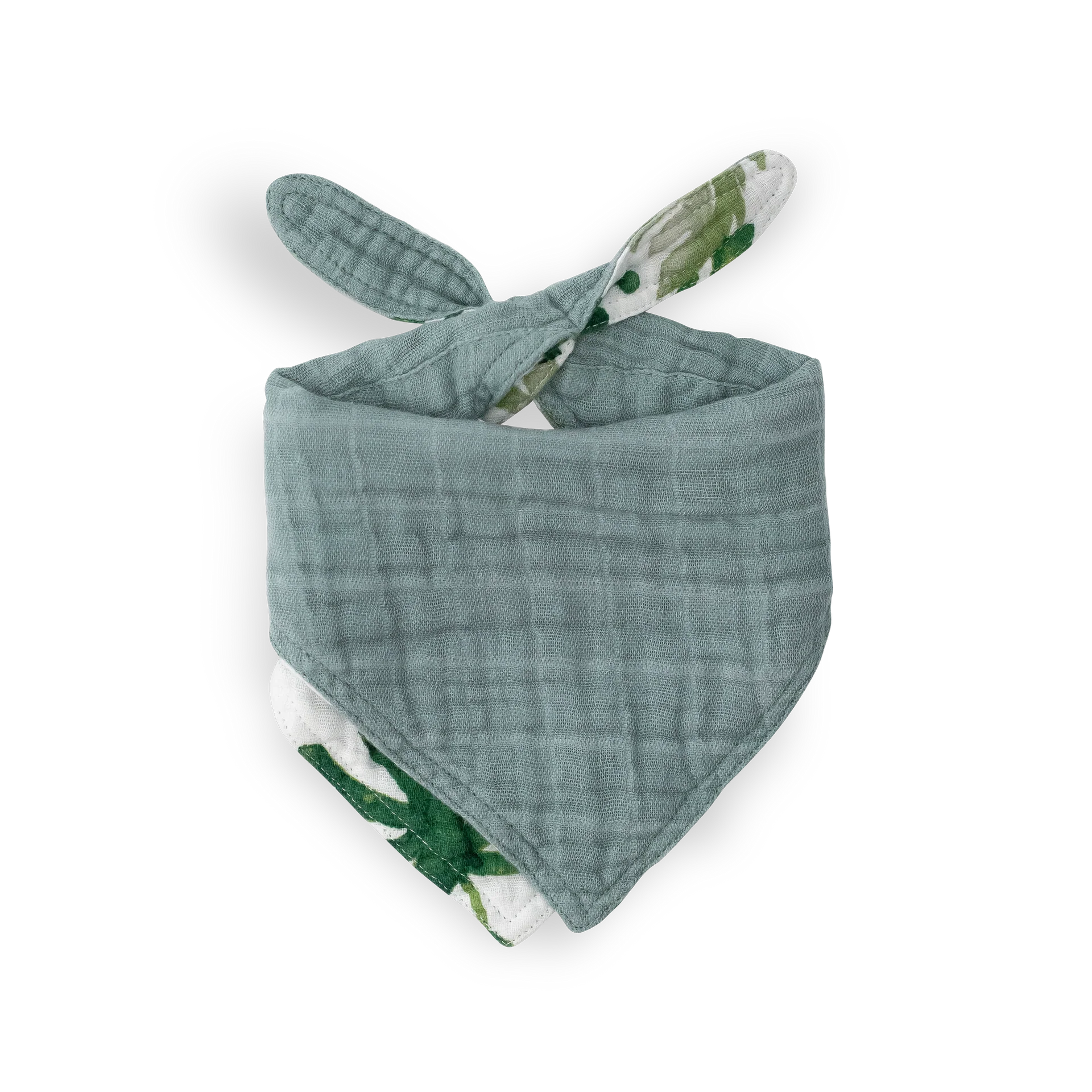 Little Unicorn Cotton Muslin Reversible Bandana Bib (Tropical Leaf)
